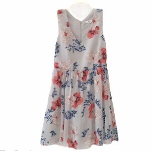 JACK BY BB DAKOTA Floral Chiffon Sleeveless Dress Gray Size 6